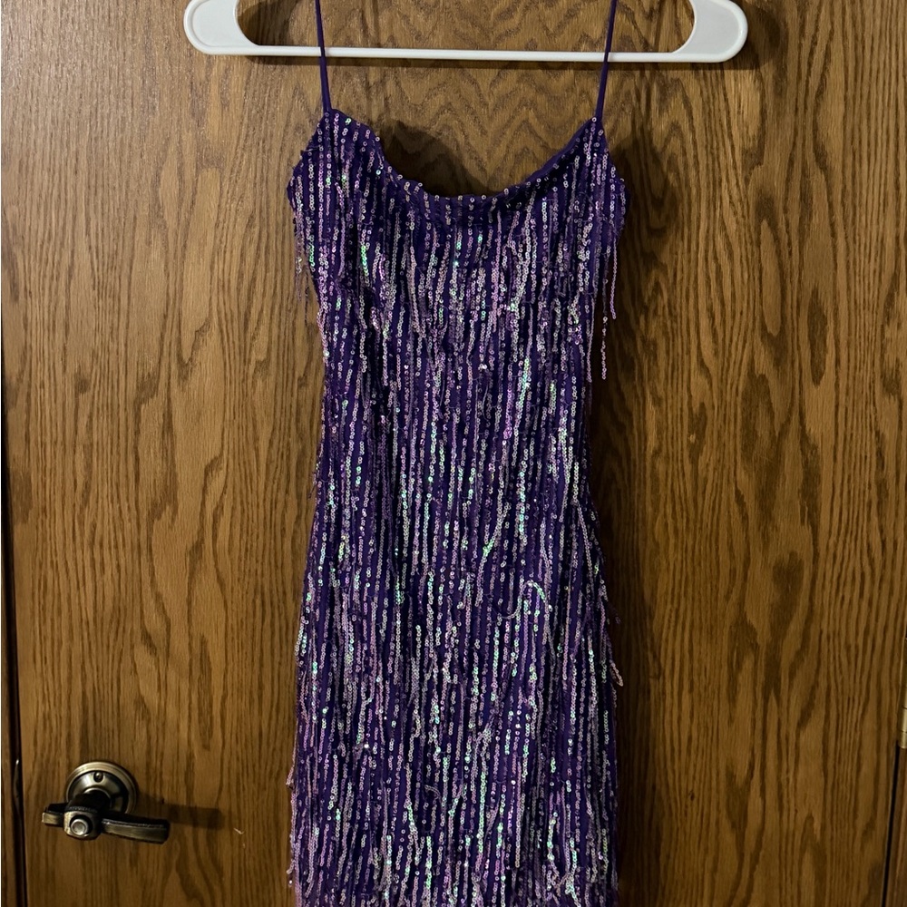 Windsor Glittering Purple Mini Dress